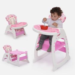 3 in 1 Baby Feeding Highchair Convertible Toddler Eating Seat w/Tray Safety Belt