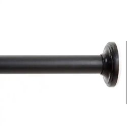 28 in. - 60 in. Adjustable 5/8 in. Room Darkening Tension Rod in Black