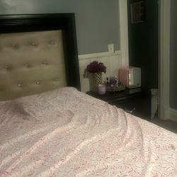 Queen sized Bed Frame with headboard and matching Nightstand 