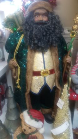 New 3ft African American Santa Claus
