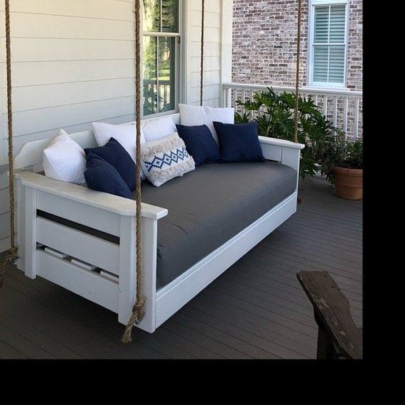 Porch swing mattress covers and pillows