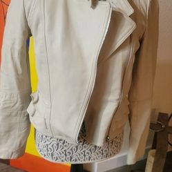 Leather Ivory Jacket Small