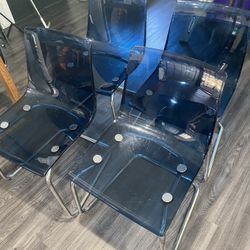 Set Of 4 Acrylic Chairs
