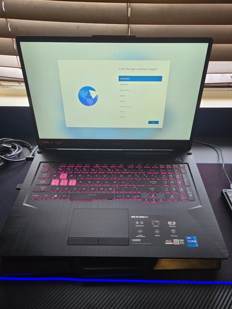 ASUS TUF 17.3" Gaming Laptop + Led Gaming Desk Combo