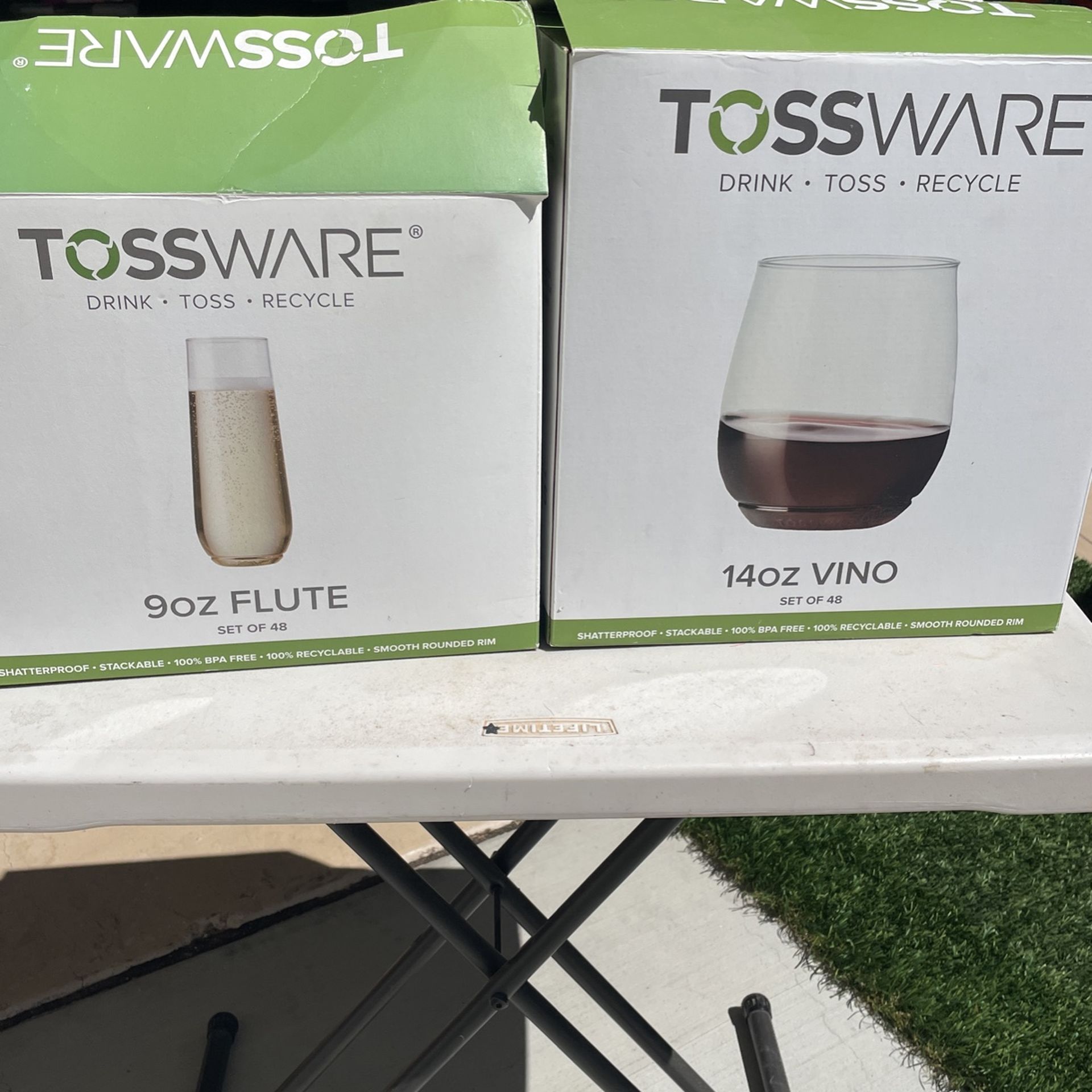 Toss Ware Champagne And wine Reusable Drink ware.
