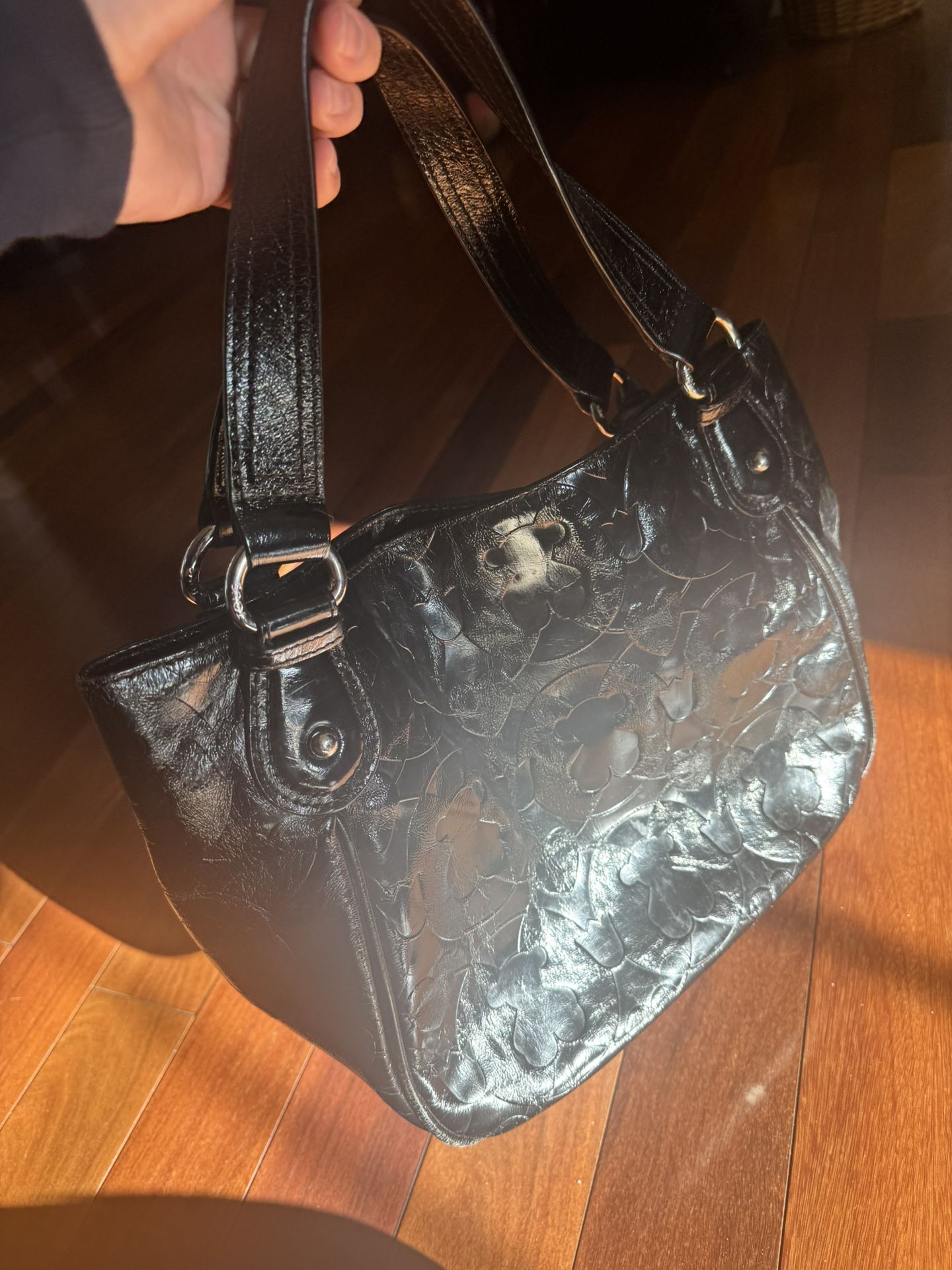 Tous Shoulder Handbag With Bear, Hearts And Tulip Black