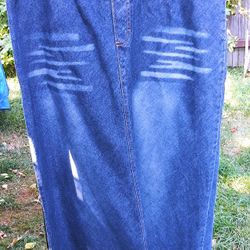 Vintage Y2K Maternity Announcements Long Denim Straight Skirt Size Medium 8/10