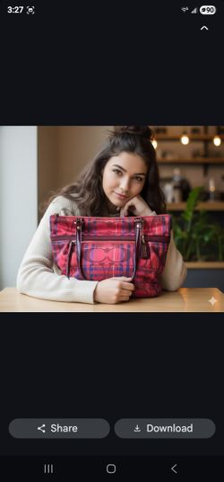 Coach Vintage Poppy Tartan Plaid Glamor Tote 21137 EUC