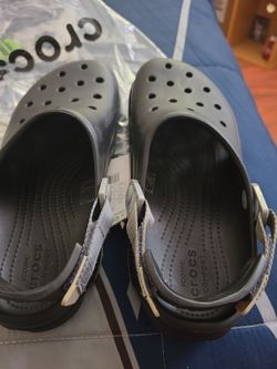 Grey crocs size 11