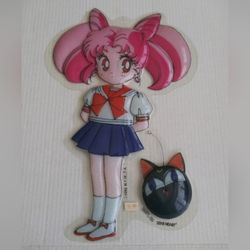 Sailor Moon: Chibiusa Chibi Moon & Luna P -1992 Vtg 2D Plastic 16" Large Anime  Poster