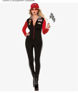 Adult Black & Red Race Car Driver Costume - Adult Medium