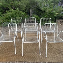 6 Vintage MCM Metal Chairs