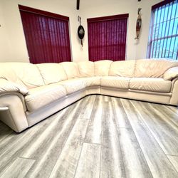 3-Piece Leather Sectional. Natuzzi Soft Leather. Very Comfortable 