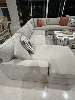 5-Piece Fabric Chaise Sectional Sofa