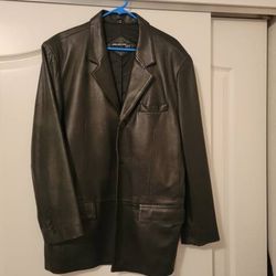 Black Jones New York Men's Leather Jacket Paid $450 Worn Twice