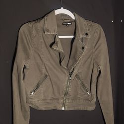 Fashion Nova Brown Moto Jacket Zip Snap Button Pockets Womens Size L