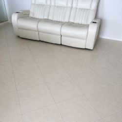 White Leather Couch 