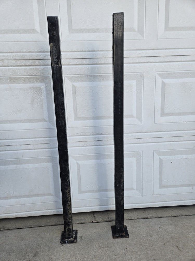 ( 2 ) Metal  Fence Post With Flange And Post Cap 2 in x 2in x 5ft black

 $20 Each 