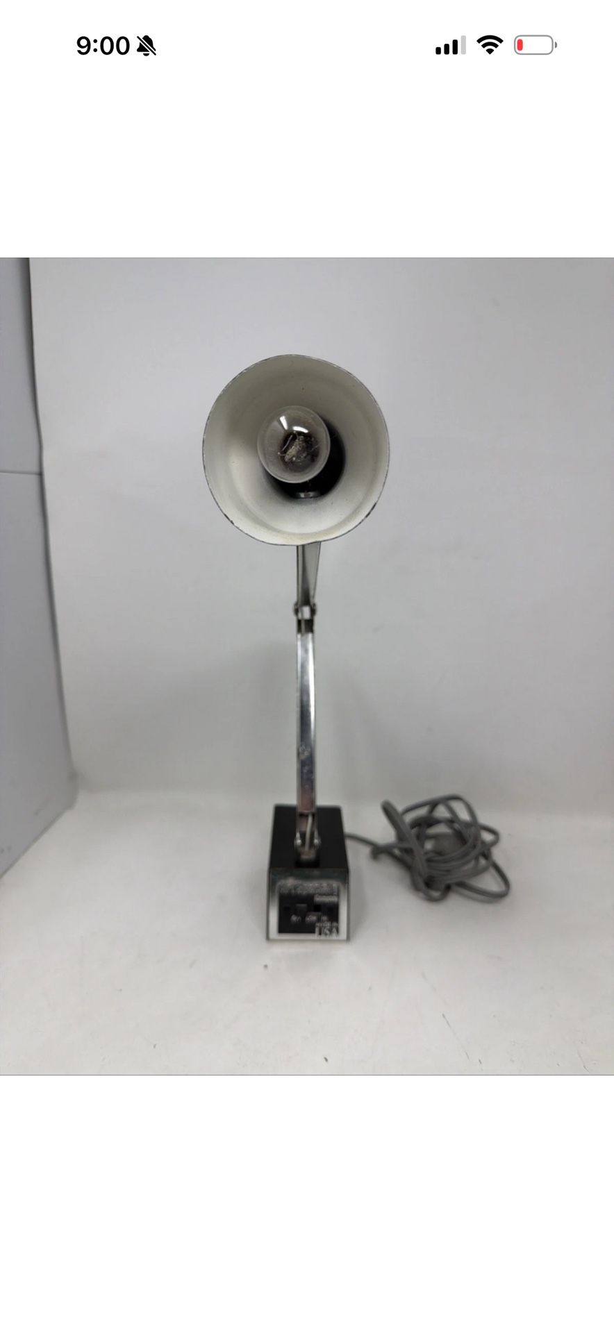 VTG Art Specialty Co. Desk Lamp Model 5110 Black Articulating Art Deco MCM