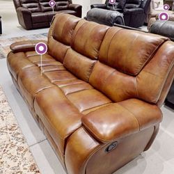 Real LEATHER SOFA RECLINER REAL PRICE 