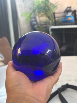 Blue Cobalt Glass Decorative Orb