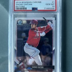 2018 bowman chrome 1 Shohei Ohtani rookie PSA 10