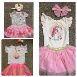 Baby Girl Dress Up Outfits W/tutu~ Excellent Condition ! 