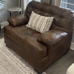 Armchair - Genuine Leather - Millwood Pines Emmalyn