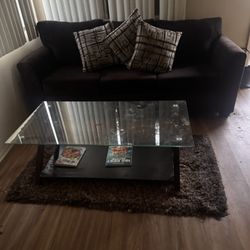 Couch And Glass Table Set 
