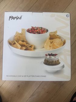 Reversible chip & Dip platter/cake stand