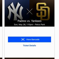 Padres Vs Yankees Tickets Sunday 5/26