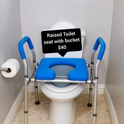 Raised Toilet Seat  With Bucket🚽$40