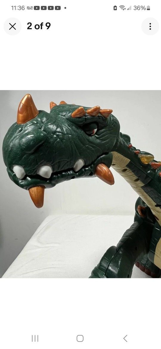 Fisher-Price Imaginext Spike, (huge) The Ultra Dinosaur. No remote or battery, firm.