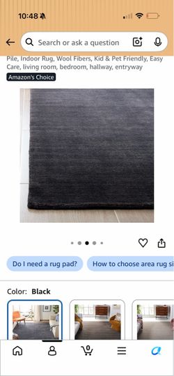 Black wool rug 8x10