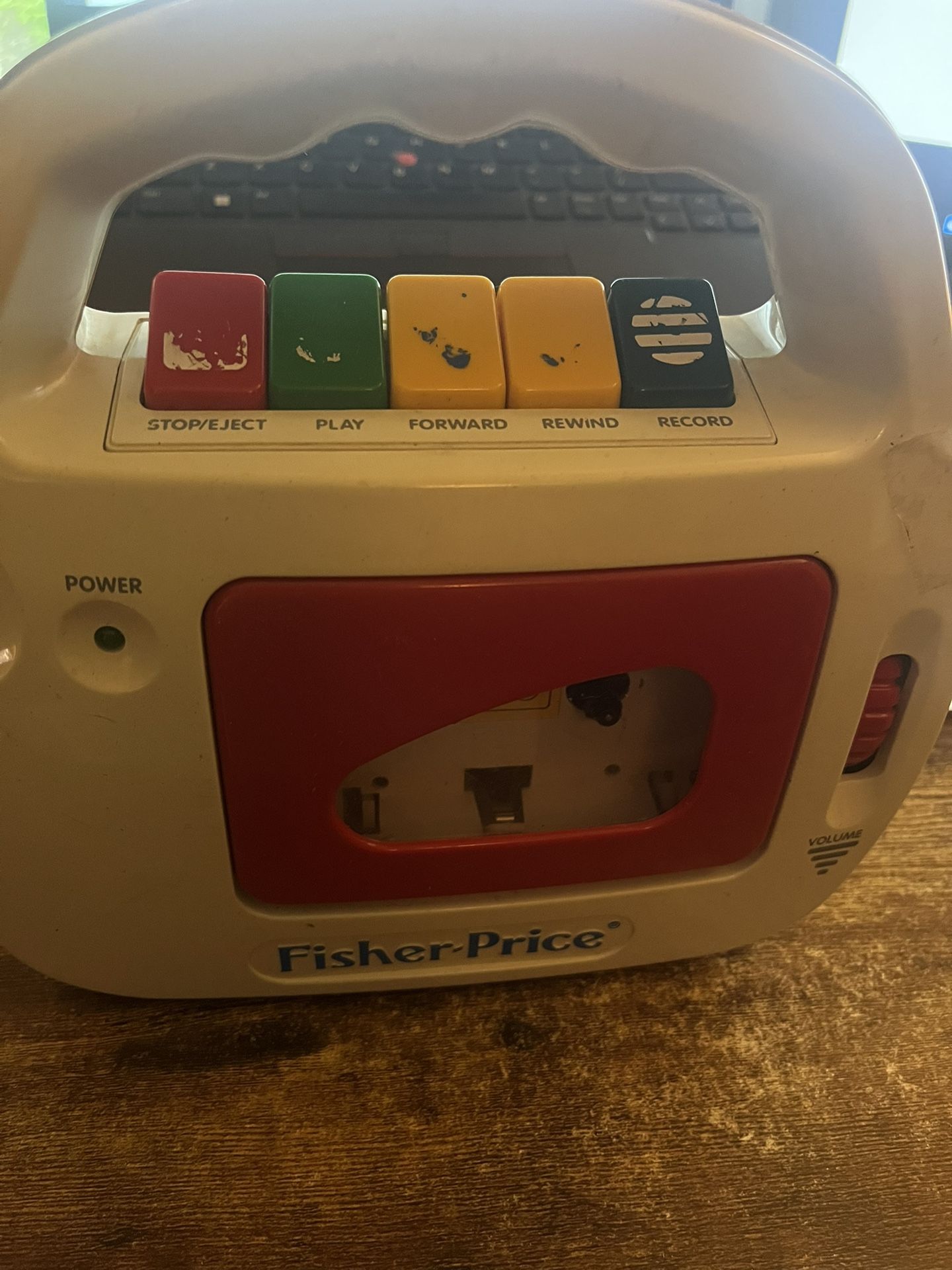 Vintage Fisher Price Cassette Player Works Audio scratchy Bottom Missing