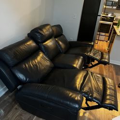 Automatically Reclining Leather Couch
