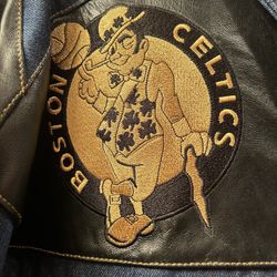 Limited Edition Vintage NBA Boston Celtics Denim Leather Jacket & Pants 3XL/40