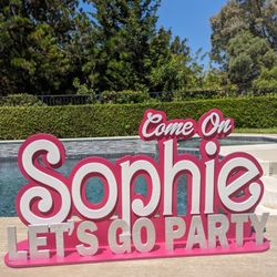 Personalized Barbie Inspired Wooden Sign Perfect For Birthday Party, Room Decorations 