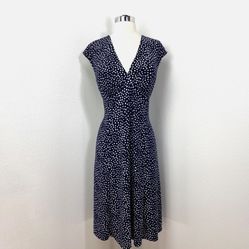 Like New Size L Chaps Navy And White Dress 