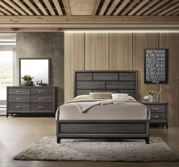 NEW Gray Panel Bedroom Set
