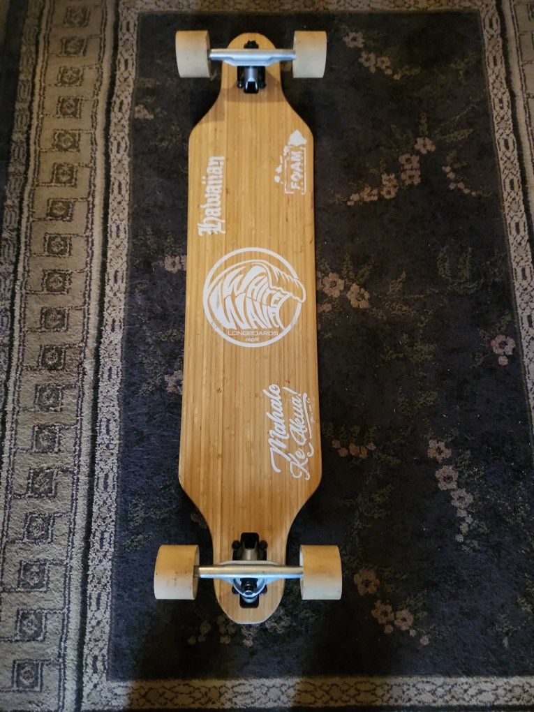 White Wave Cruiser Bamboo Longboard