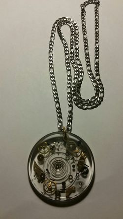 Broken time peace resin pendant