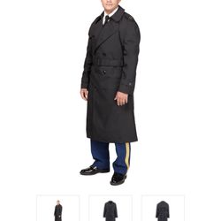 US Military Men's All Weather Black Trench Coat