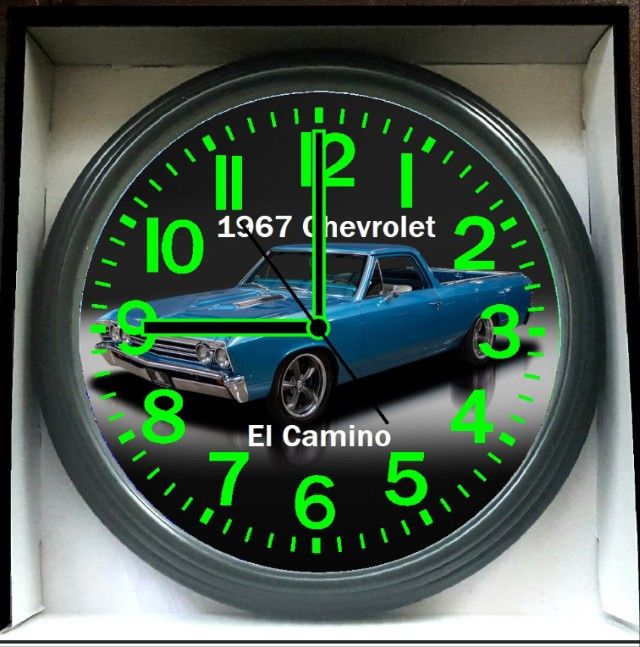1967 Chevy Chevrolet El Camino Glow In The Dark Wall Clock New!