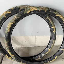 Cult 26” Tires - Very Rare Camo  - Bmx Bike