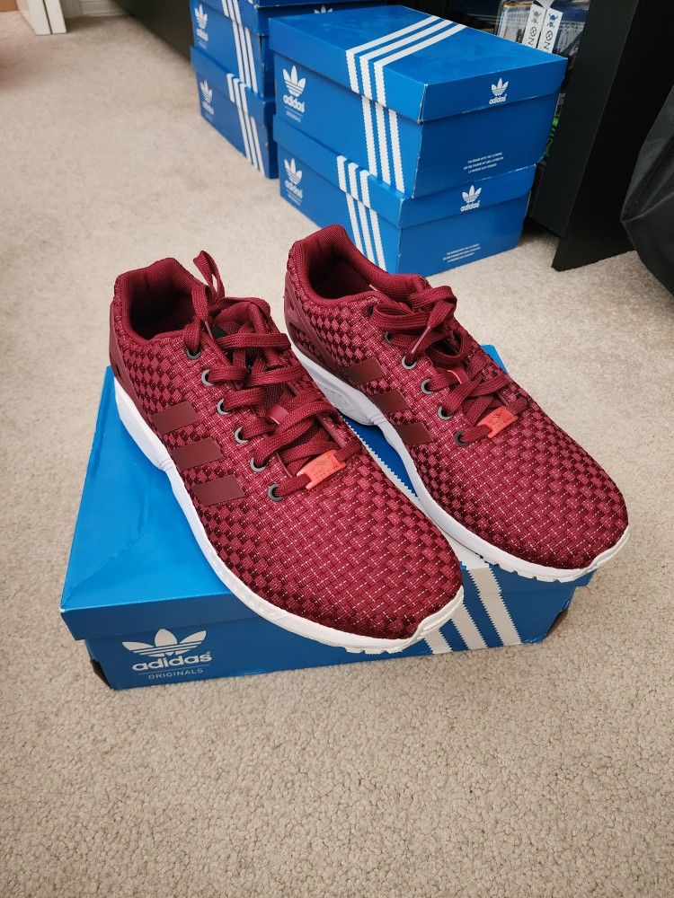 Adidas Size 11 - ZX Flux 'Burgundy'