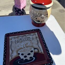 Cookie Jar And Plate 