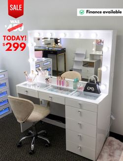 New Glass Top Make Up Vanity 