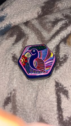Antique handmade peacock jewelry holder
