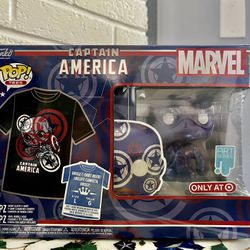 Captain America Tee Shirt And Funko Pop Combo